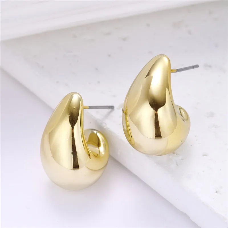 925 Sterling Silver Teardrop Earrings For Women New Design Style Metal Texture 18k Gold Plated Fashion Jewelry Gifts
