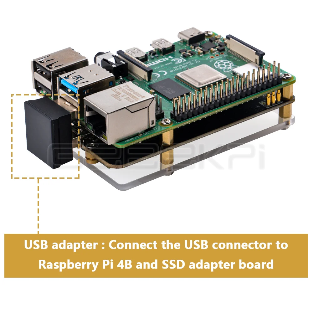 GeeekPi M.2 NVME SSD Adapter Board for Raspberry Pi 4 Model B