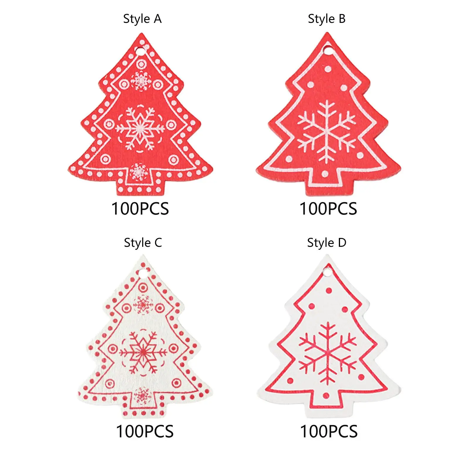 

100x Christmas Wooden DIY Pendants Hanging Ornaments for Yard Door Festivals