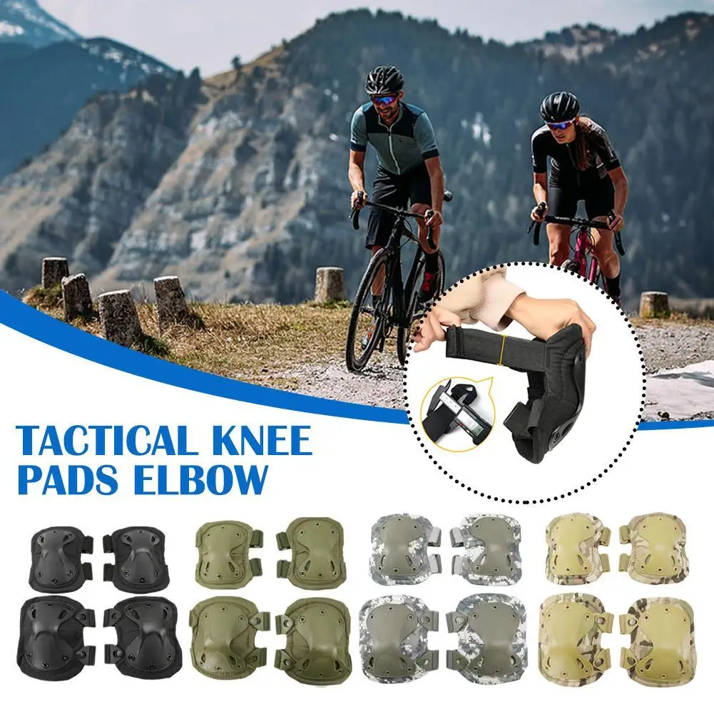 

Tactical Knee Elbow Protection Four Piece Kneel Crawling Training Warfare Equipment Real Person CS Riding Sports Wrist Protector
