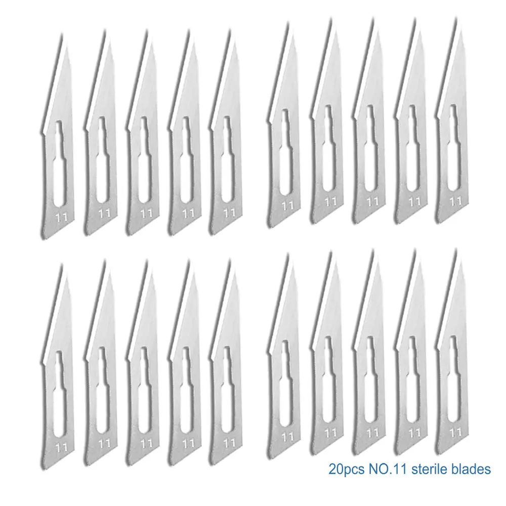 20-100pcs Sterile #10/11/23/Medical Surgical Blades for Eyebrow,Dental,Dissection, Podiatry, Grooming, Acne Removal,Laboratory 3