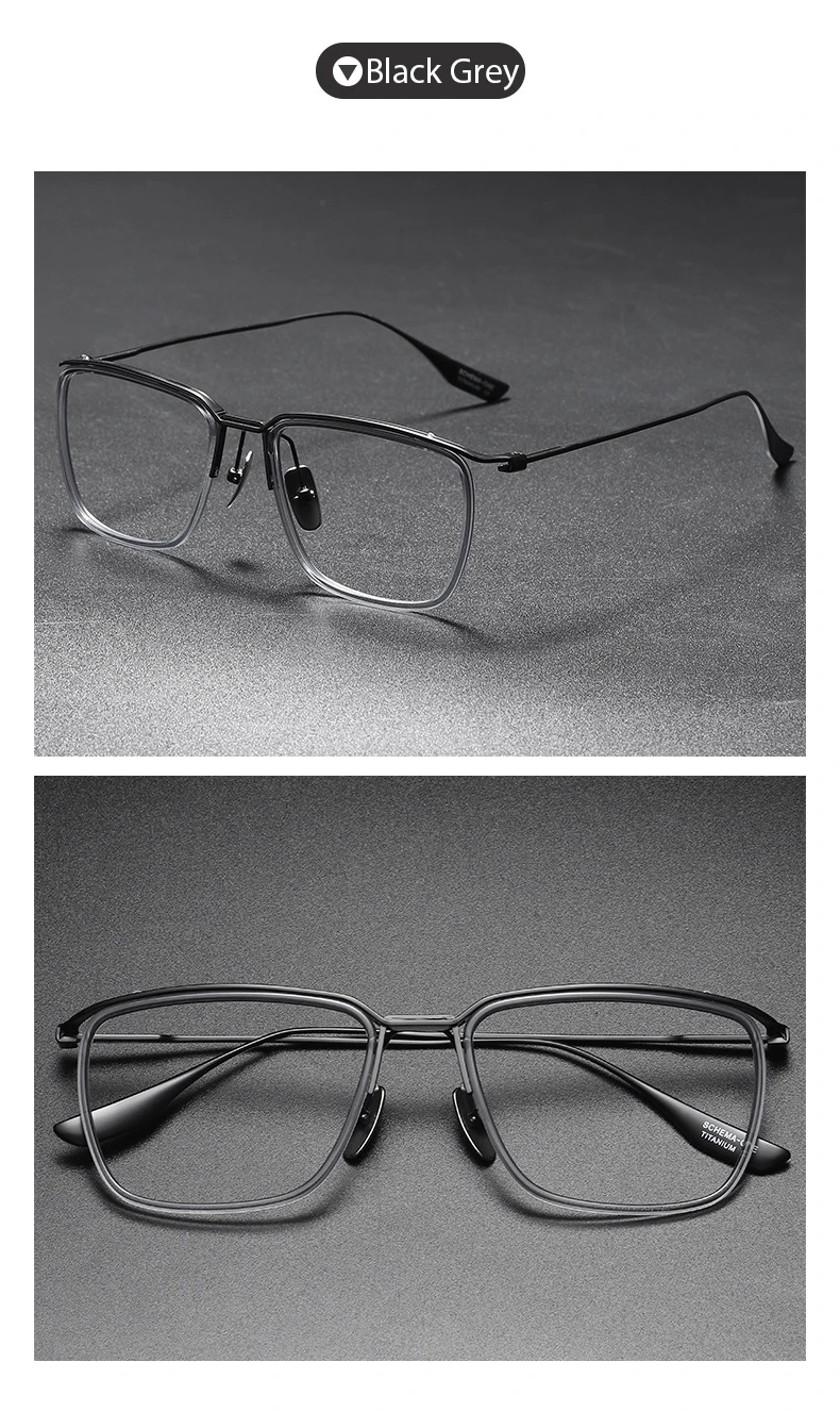 CLLOIO Vintage Ultraleicht Reinem Titan Lesebrille für Männer Anti Blau Licht Myopie Gläser Optische Brillen Rahmen DTX106 – Detail 19