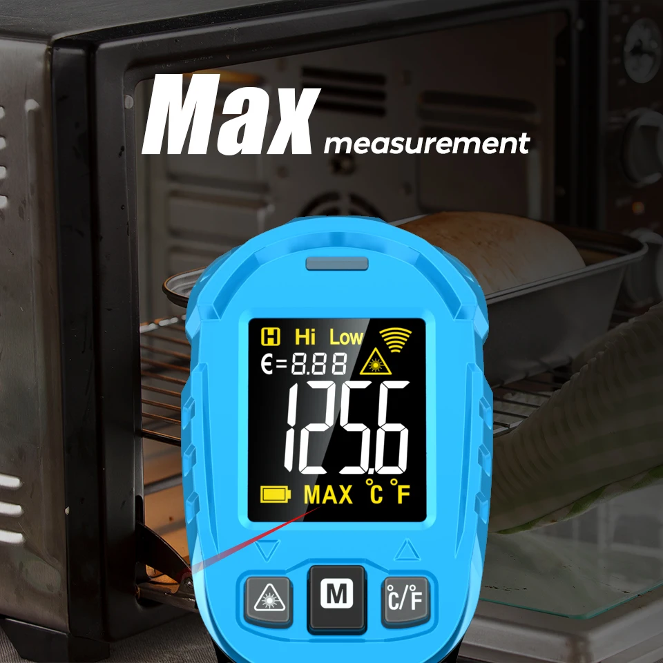Digital thermometer Infrared thermometer Handheld Digital Infrared Thermometer Non-Contact Laser Temperature Meter Gun Temperature Tester Instruments Pyrometer