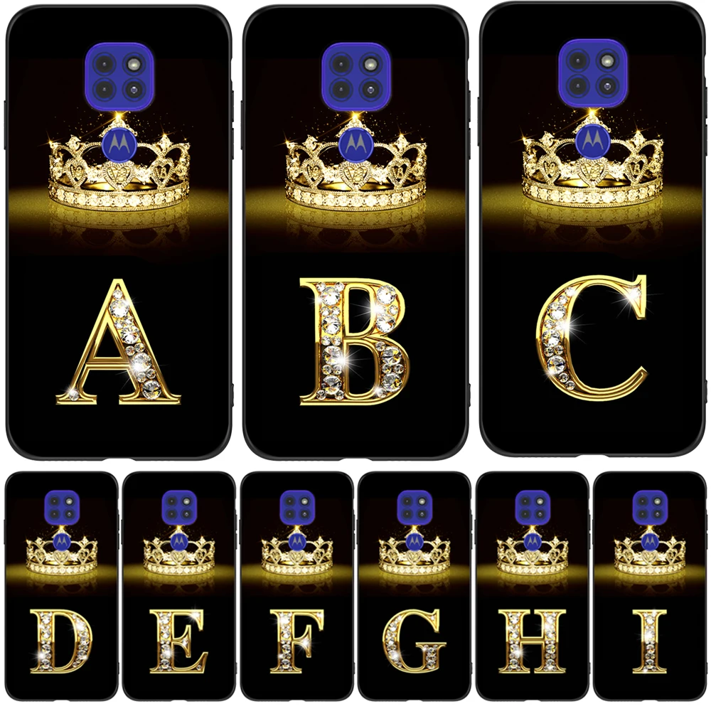 Per Motorola Moto G9 Play G9 Plus Power Case Cover Posteriore Del Telefono Custodia Morbida In Silicone Nero Tpu Lettere Dorate