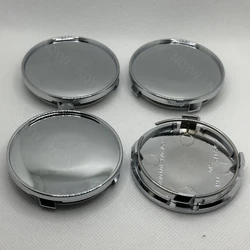 Sleek 4 - Pack Blank 61mm Car Wheel Center Caps - Stylish Hub Covers (Silver)