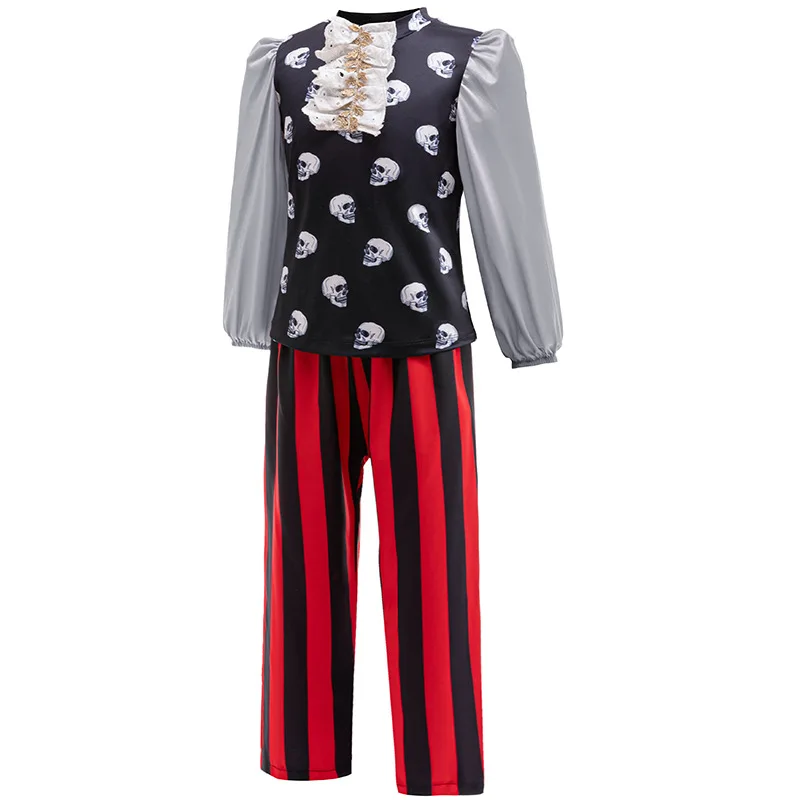 Boys Buccaneer Pirate Captain Hook Cosplay Costume For 4-10Years Halloween Purim Party