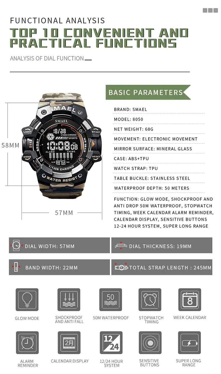 SMAEL Digital Wristwatch in Action