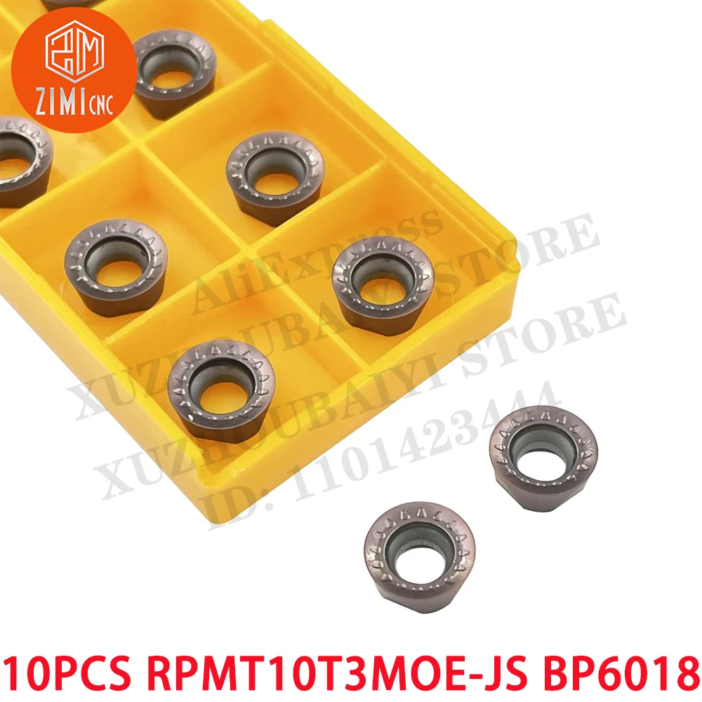 

10PCS RPMT10T3MOE-JS BP6018 RPMT Carbide Milling Inserts cutting Turning Tools CNC Tool Cutter Lathe Blad metal lathe mechanical