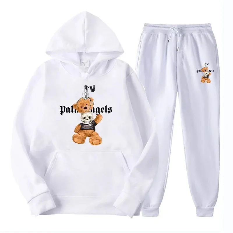 

Модный мужской комплект спортивной одежды из 2024 хлопка с капюшоном, повседневная спортивная рубашка, комплект спортивной одежды из 2 предметов, толстовка с надписью и штаны, мужской комплект