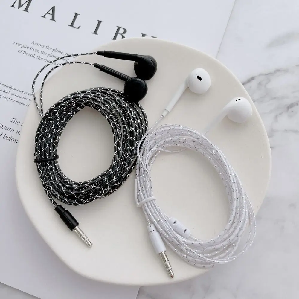 1Pcs 2m/3m Cable Length Wired Headset Monitoring Recording Black White Bass Earplugs Anchor 3.5mm Computer Game Live Headphone 2