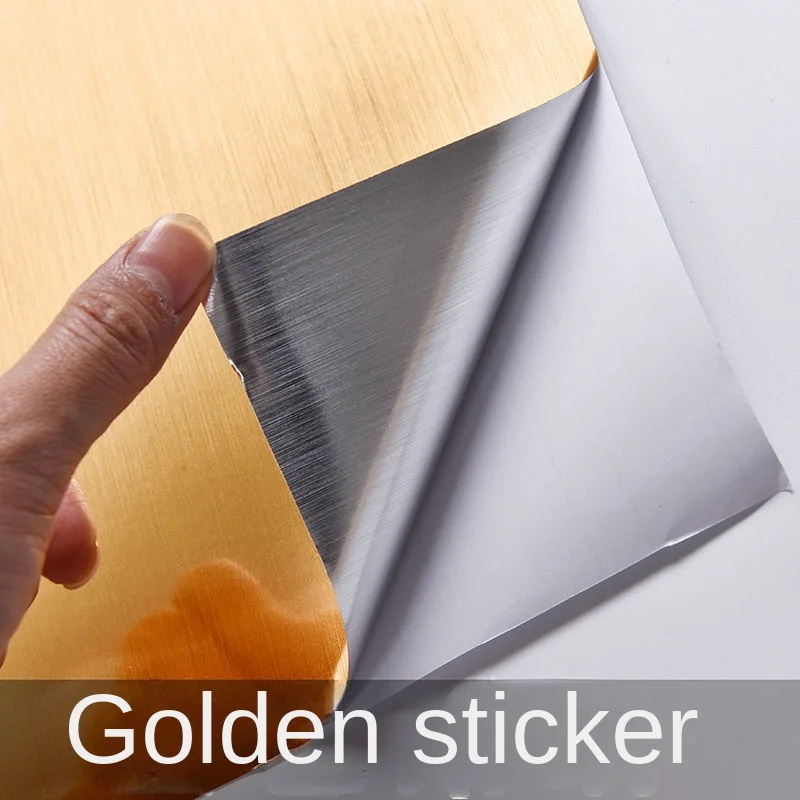 Self-adhesive Paper Label Drawing Refrigerator Kitchen Gold Silver Wallpaper Waterproof and Oil Proof Foil Home Decoration gold kitchen sink faucets hot