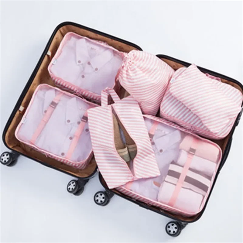 1PCS 7/Set Travel Organizer Storage Bags Suitcase Packing Cubes Cases Portable Wardrobe Luggage Clothes Shoe Pouch Fold 6