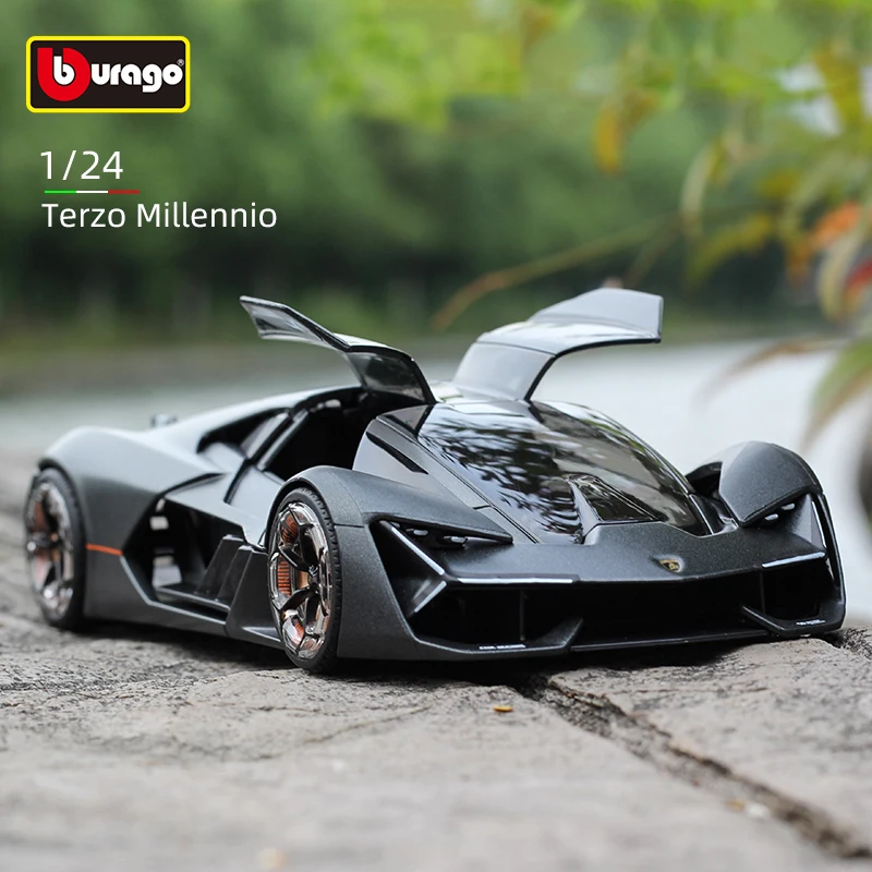 Bburago Lamborghini Terzo Milennio 1/24 | Coche Deportivo De Metal Con Puertas Abatibles | Verde Escala Para Coleccionistas