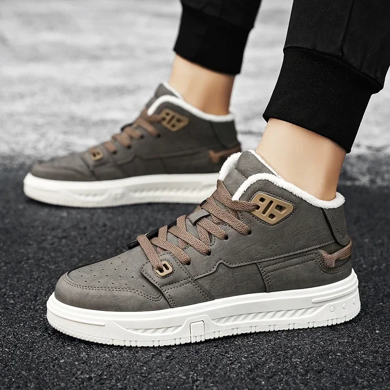 2023 Winter Warm Shoes for Men Lace-up Men's Vulcanize Shoes Mesh Casual Man's Sneakers Outdoor Sneakers Zapatillas De Hombre