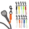 Scubas Diving Swival Bolts Hook Marine Grade Steel Hook Clip with Braided Rope Lanyard Anti-lost Safety Rope 1