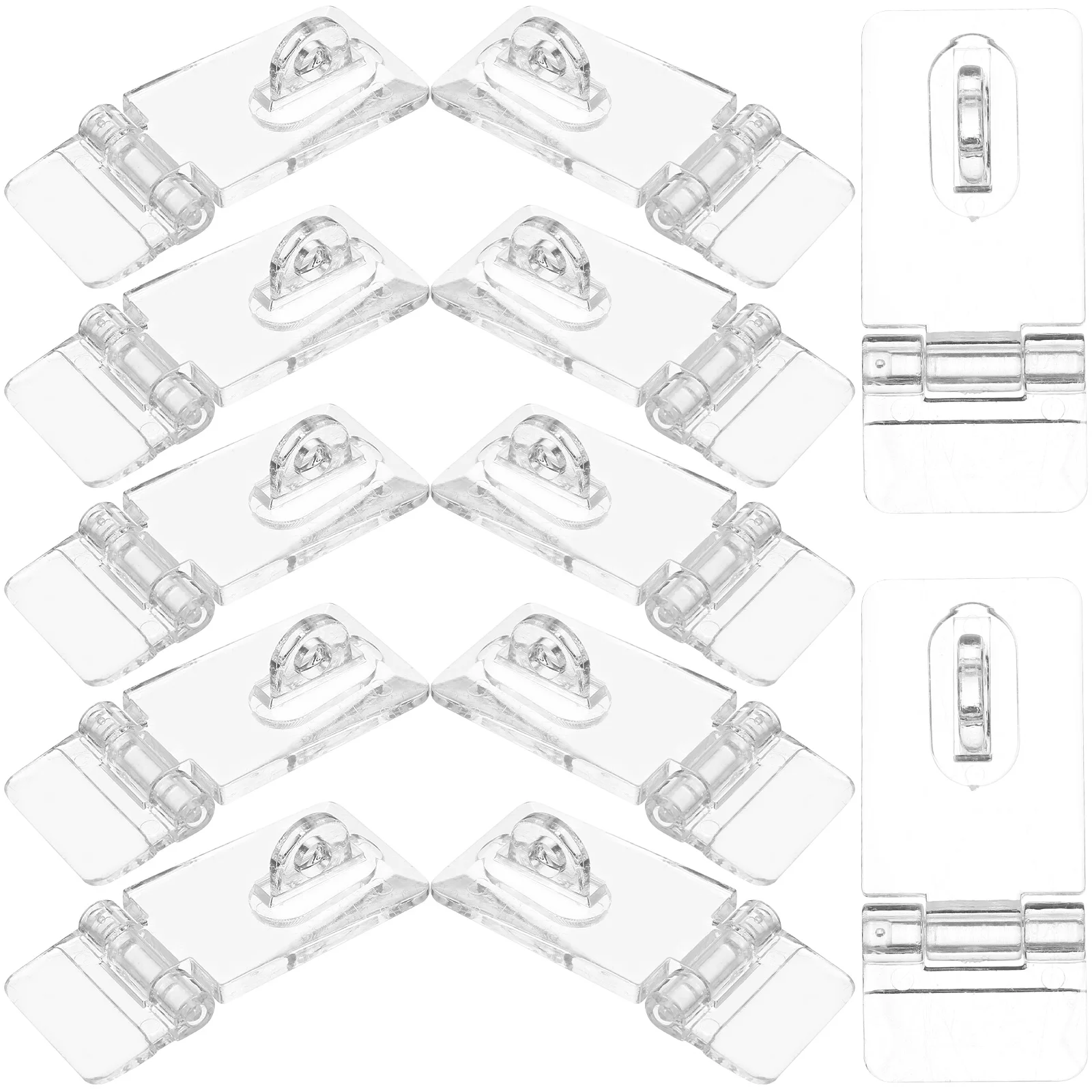 12 Sets Transparent Lock Hasp Buckles Padlock Kitchen Cabinet Acrylic Hasps Latches Hinge Jewelry Boxes