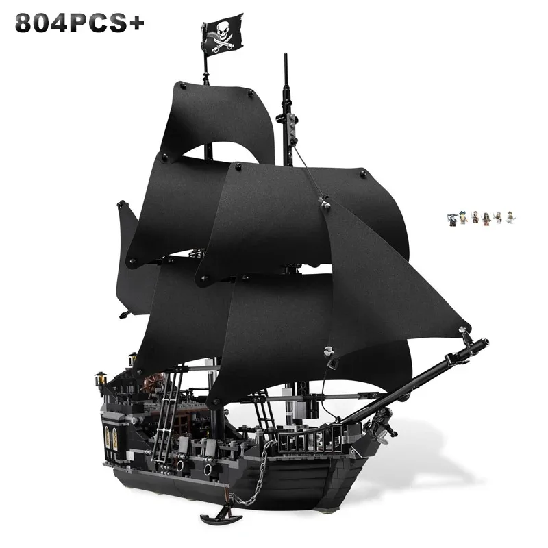 Ghost ship Pirates of the Caribbean Building blocks Queen Anne Revenge Battleship Black Pearl Ship Model Bricks toy kid gift 3