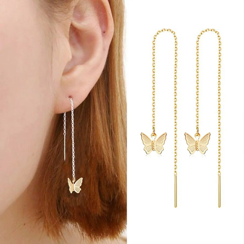 Korean threader earrings Outlet