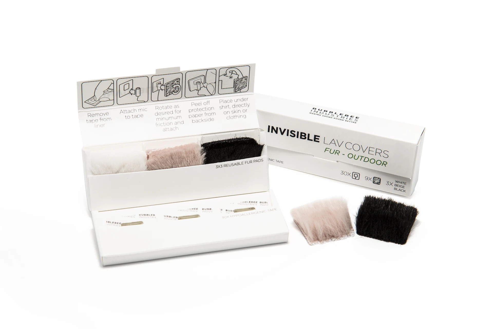 BBI Invisible Lav Covers 'Fur Outdoor' w/ Furry Windshields (30 Pack)