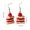 Unique Strawberry Cake Earrings Shaped Ear Rings Eardrops Ear Pendants Stylish Accessories for Girls F0S4 6