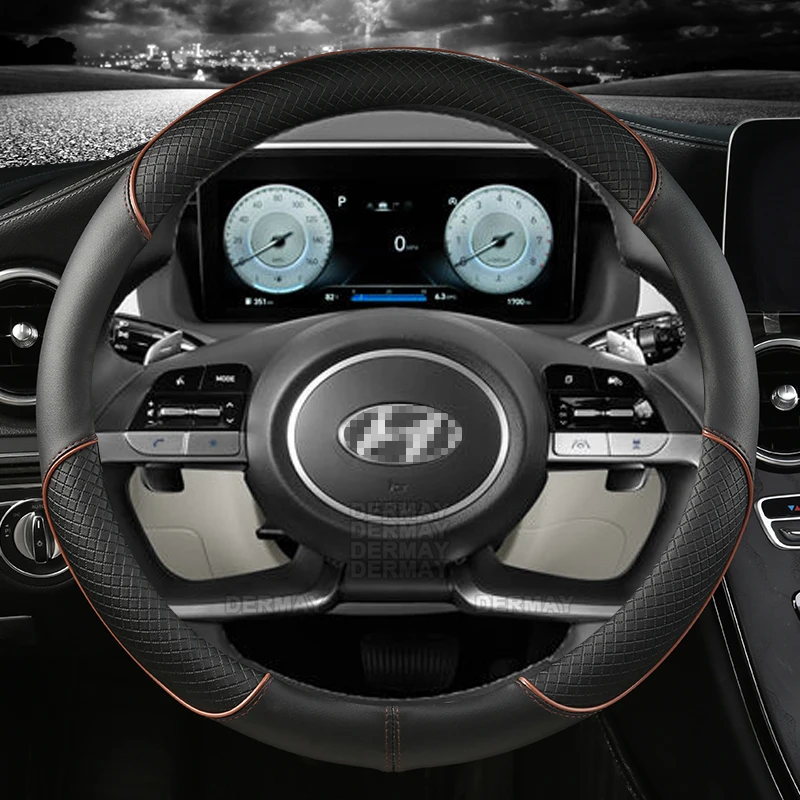 Steering Wheel Cover PU Leather Auto Accessories for Hyundai i20 i30 i40 ix35 ix25 Tucson Accent Kona Sonata Coupe Santa fe