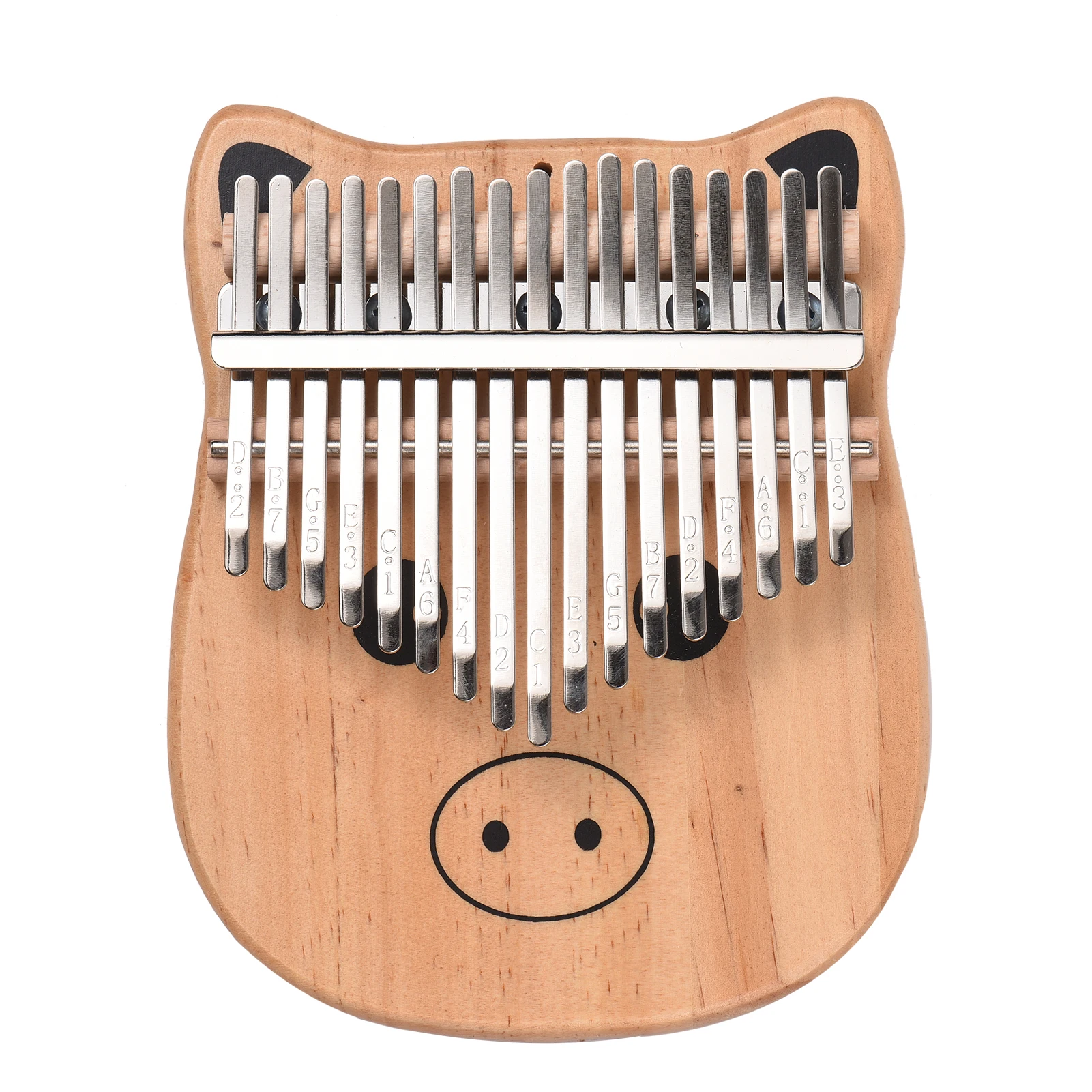

Portable 17-key Piano Pinewood with Carry Bag Tuning Hammer Cute animal style