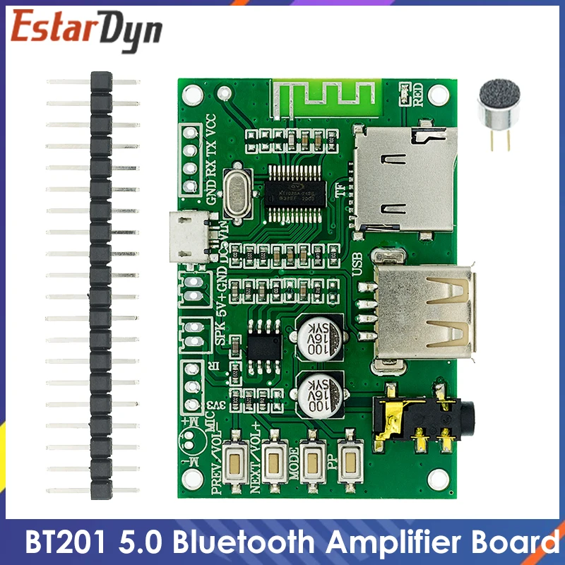 Bt201 Dual Mode 5.0 Bluetooth Lossless Audio Power Amplifier Board Module Tf Card U Disk Ble Spp Porta Seriale Trasparente Trans