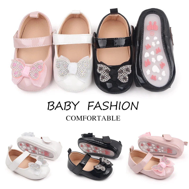 Baby Girl Shoes for 0-1 Years Toddler Spring and Summer Princess Shoes Mary Jane Butterfly Baby Shoes 1
