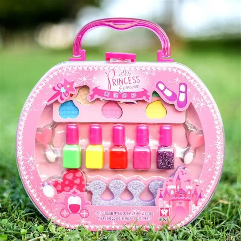 Make Up Toy Pretend Play Kid Makeup Set Safety Non-toxic Makeup Kit Toy for Girls Dressing Cosmetic Travel Box Girls Beauty