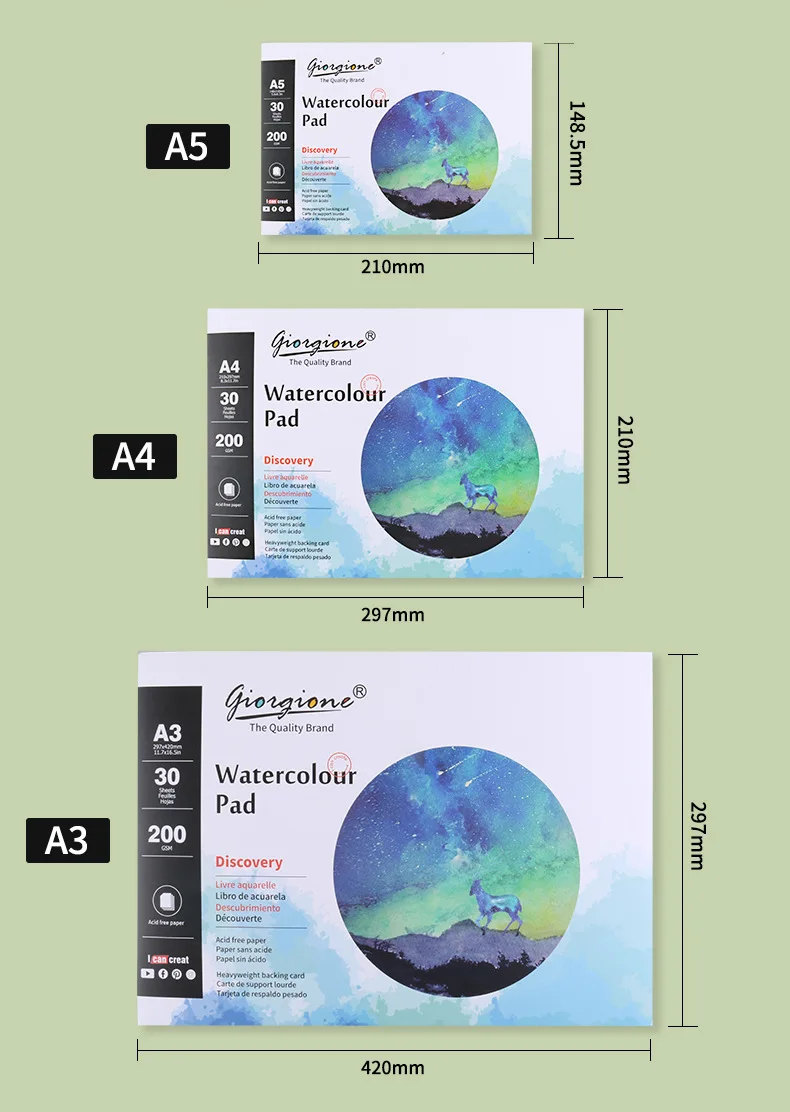 Cotton Watercolor Sketchbook 200g/m2 Water Color Drawing Paper Book Student Transfer Paper Papel Para Acuarela Art Supplies 5