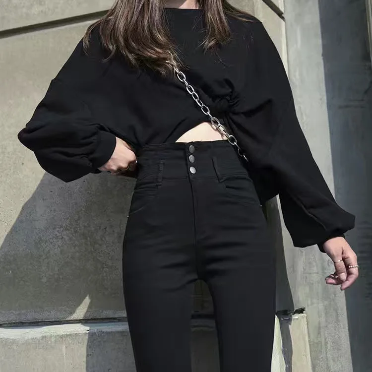 

Woman Jeans Pants Black Jeans Women's Winter High Waist Autumn Winter Skinny Pencil Trousers Pantalones Vaqueros Mujer
