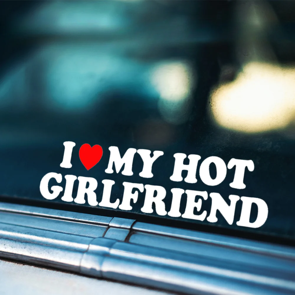 Heartwarming 'I Love My Hot Girlfriend' Vinyl Bumper Sticker - Waterproof & Humorous Decal