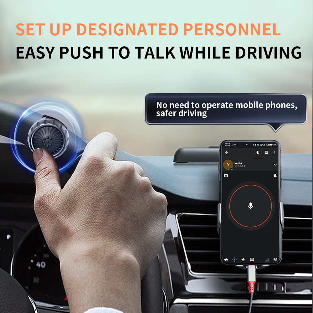 

​PTT Walkies Talkie Button Wireless Bluetooth-compatible Hands-free for Android iOS for Zello Work