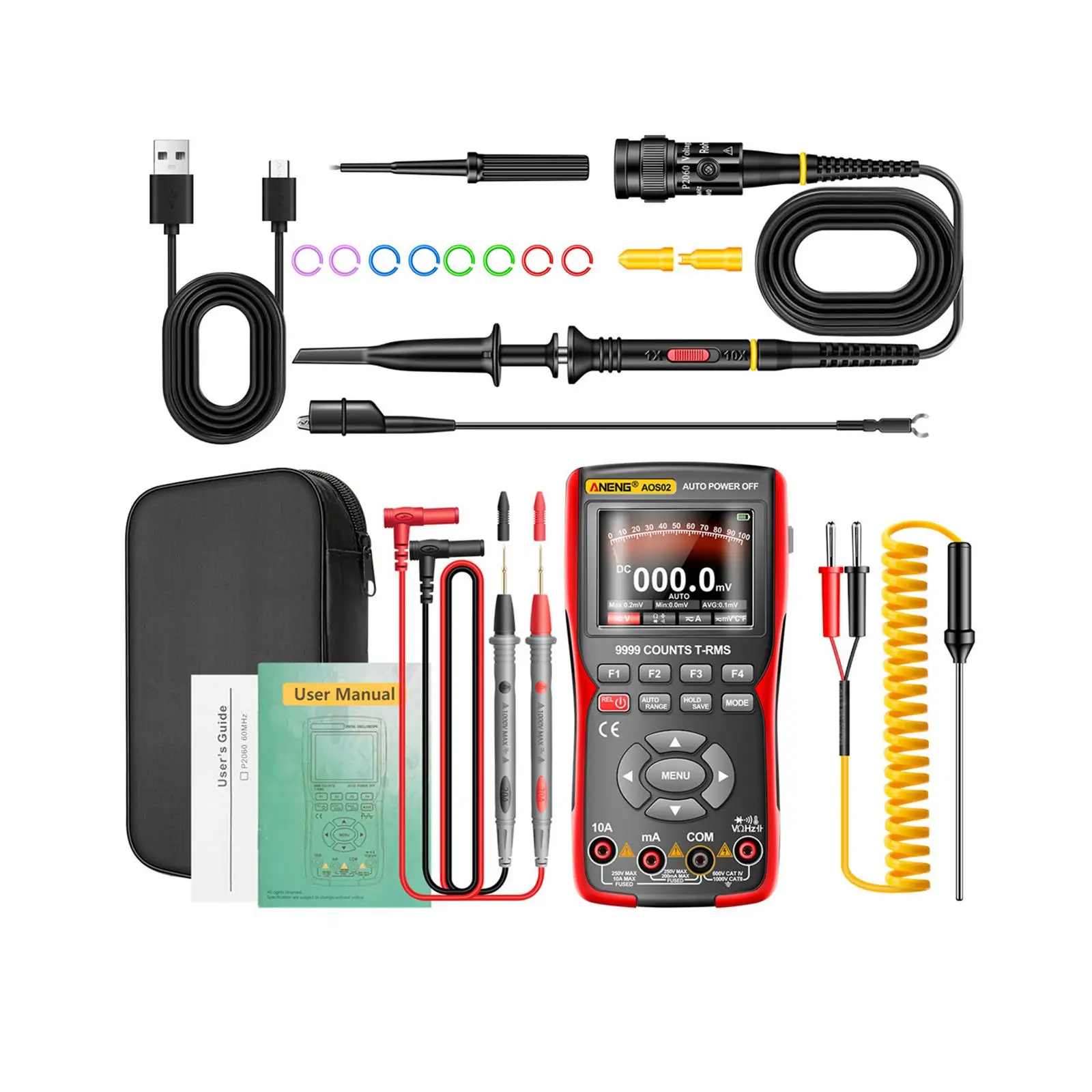 

Digital Oscilloscope Multimeter Portable Meter Manual Tool Stable Lightweight