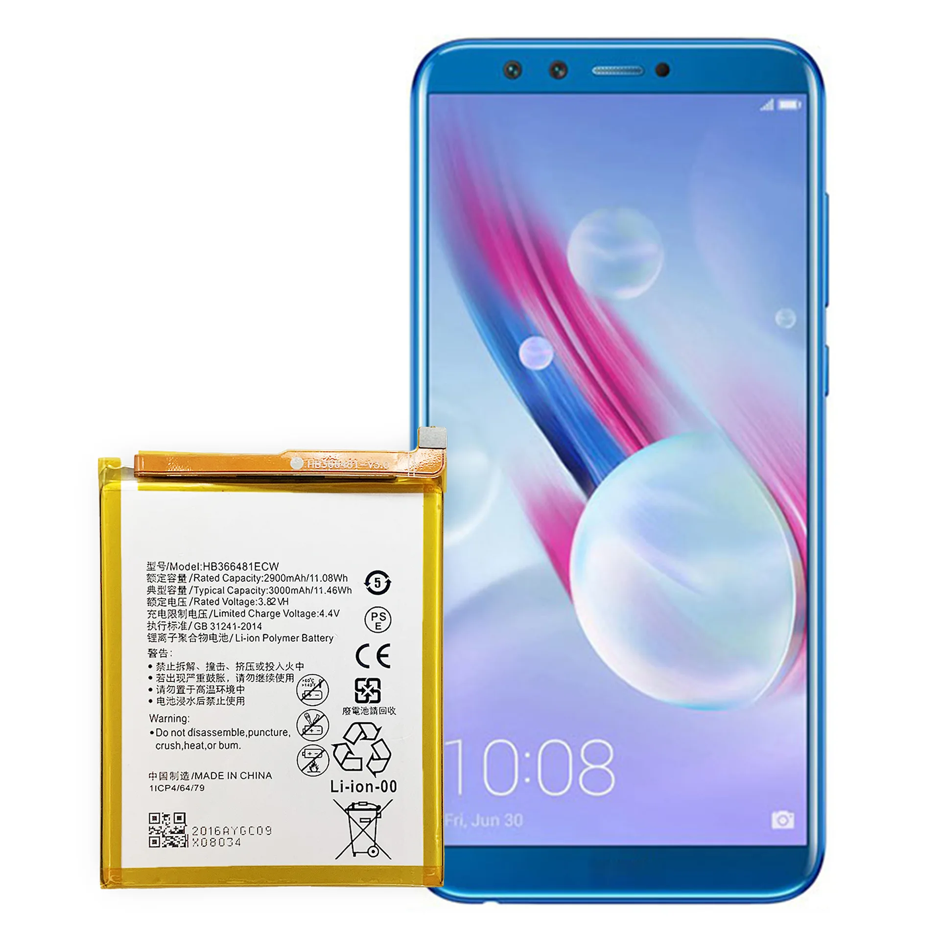 Real 3000mAh HB366481ECW Phone Battery For HUAWEI P9/p9 Lite/honor