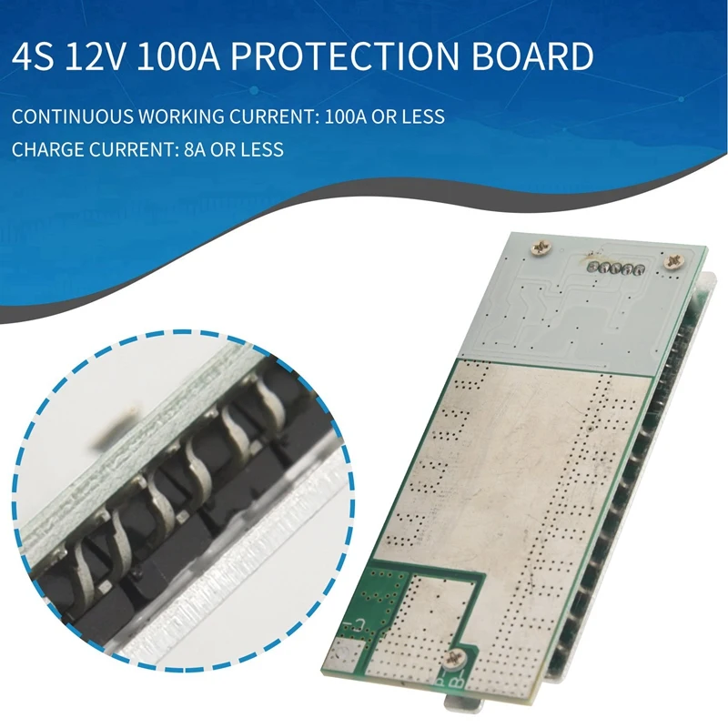 밸런스드 업 인버터 포함 보호 회로 기판, 에너지 저장 팩 충전기 배터리, Lifepo4 Bms, 4S, 12V, 100A, 3.2V