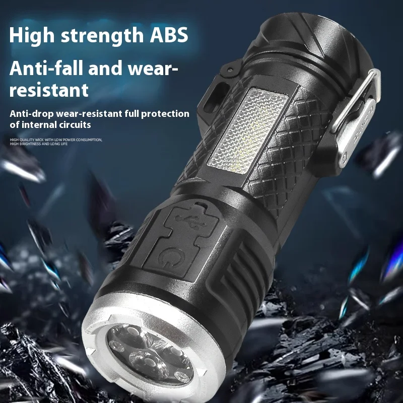 Hot Selling New Multifunctional Charging Outdoor Emergency Portable Cigarette Lighter Waterproof Mini Rechargeable Flashlight