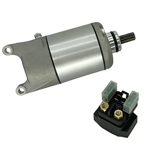 Starter Motor & Solenoid Relay Fit For Yamaha Yfm35 Yfm350 Grizzly 350