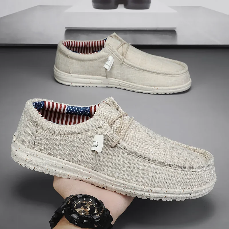Men Loafers Trendy Casual Shoes Men's Canvas Shoes Trade Slip-on Lazy Shoes for Men zapatos vulcanizados hombre 2