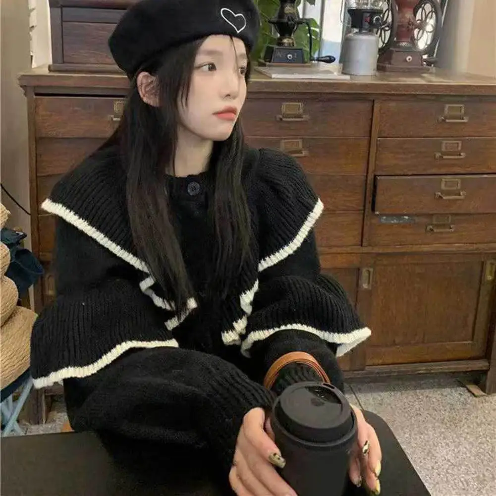 

Женский свитер контрастных цветов, стильный плотный Кардиган большого размера на осень и зиму