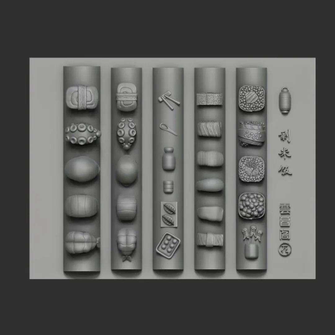 1개 쌀 찐빵 주먹밥 계란 프라이 3D 네일 몰드 네일 아트 장식 네일 DIY 디자인 실리콘 네일 몰드