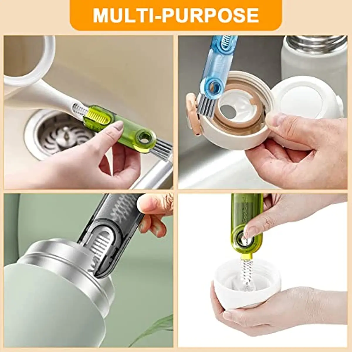 3 in 1 Bottle Gap Cleaner Brush Multifunctional Brush Cup Crevice Cleaning  Tools Mini Silicone Cup-Holder Cleaner - AliExpress