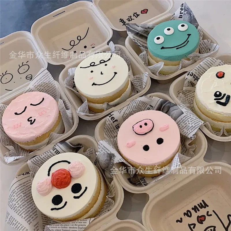 10pcs disposable lunch box cake box food storage containers puff tray  biodegradable microwaveable burger bento box Kitchenware - AliExpress