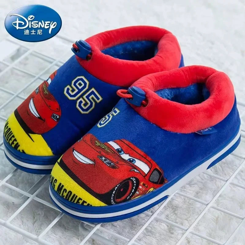 Baby shoes kids shoes Disney winter baby boy girl cotton slippers cartoon McQueen Cars Mickey print kid indoor anti-slip home cotton shoes 22/23 24/25