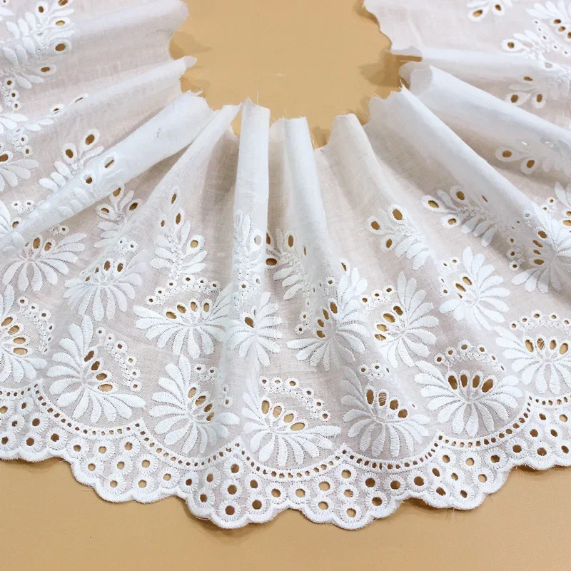 1/2/5 Yard Cotton Embroidery Lace Openwork Cotton Cloth DIY Clothing Accessories Curtains width 20cm lace fabric lace sewing accessories lace sewing supplies lace accessories lace garment accessories cotton fabric clothing accessories clothing craft accessories