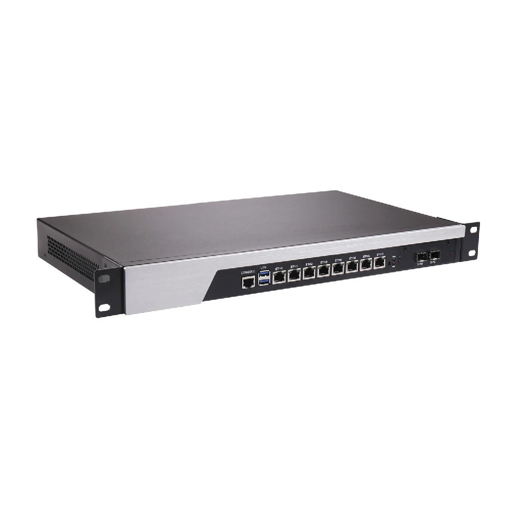 HUNSN Firewall,VPN,19 Inch 1U Rackmount Network Intel core i3/i5/i7,RS44,Appliance,Mikrotik,pFsense,OPNsense,8xLAN,2xSFP+ 3