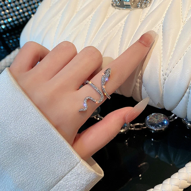 Coiled Snake Rings Exclusive Cobra Women Finger Ring Stones Rhinestone  Jewelry | eBay