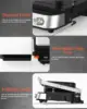Press Grill Sandwich Maker with Removable Plates, 5 in 1 Smokeless Indoor Grill & Griddle with Meat Thermometer, CATTLEMAN CUISI 5