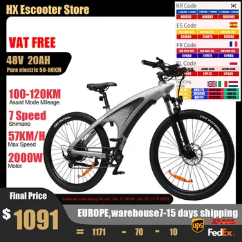 Bicicletta Elettrica HX Q5 2000W con Sensore di Coppia, per Adulti, 85Nm, 57KM/H, Bici Elettrica da Montagna 27.5” con Batteria Rimovibile