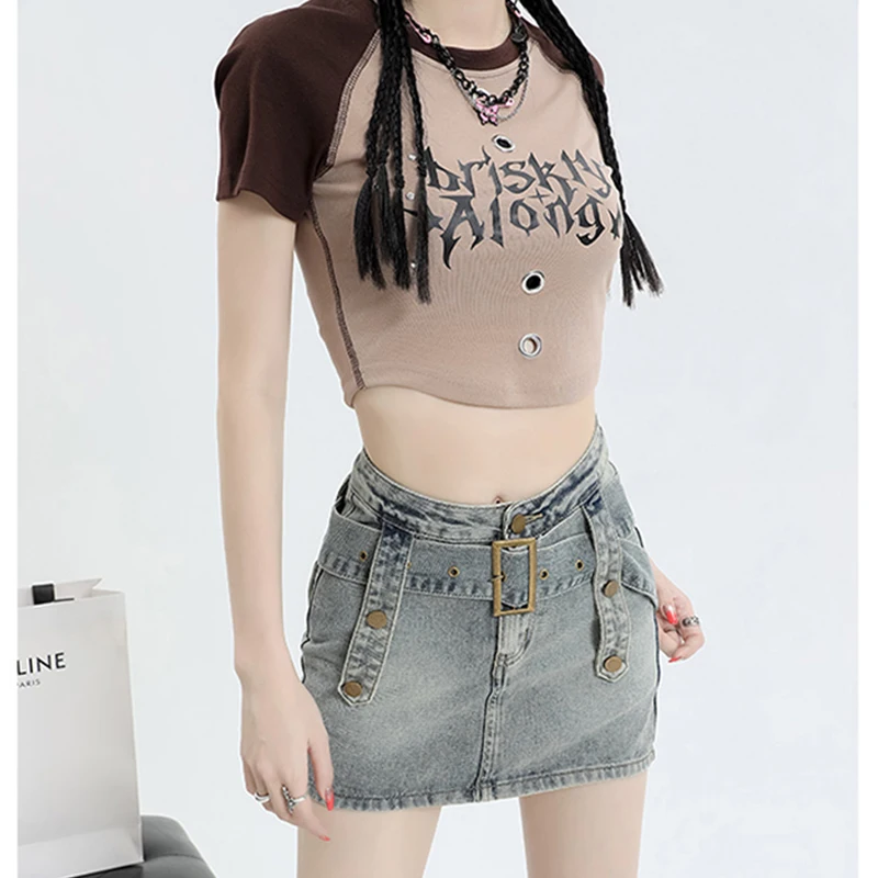 Real time photo of jeans women's shorts retro blue versatile fashion spring/summer 2023 high waisted spicy girl slim straight sh